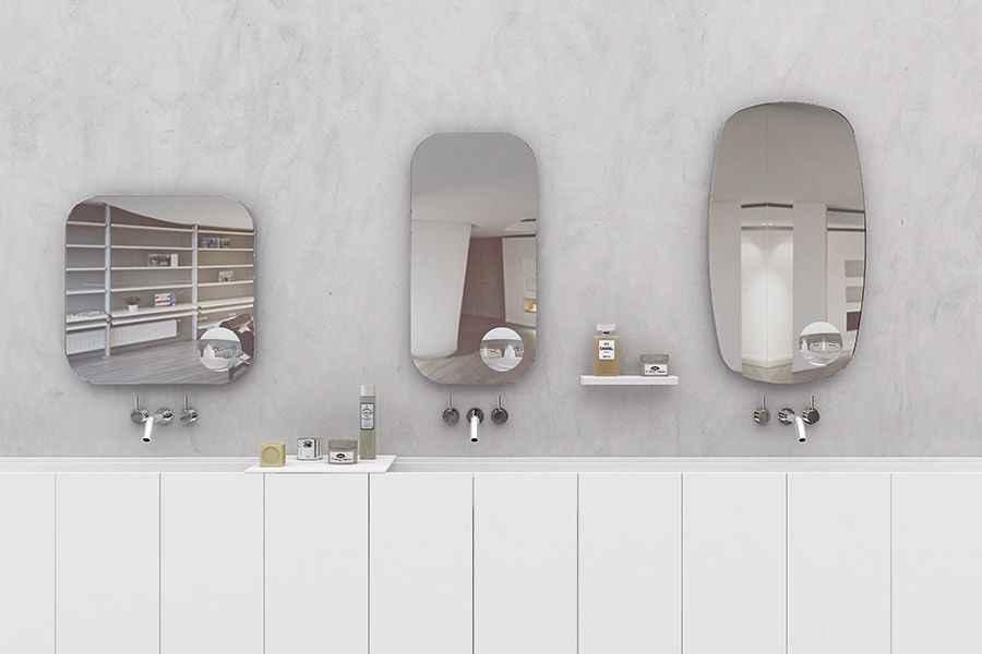 Wall-mounted bathroom mirror - LENS - MAKRO - contemporary ...