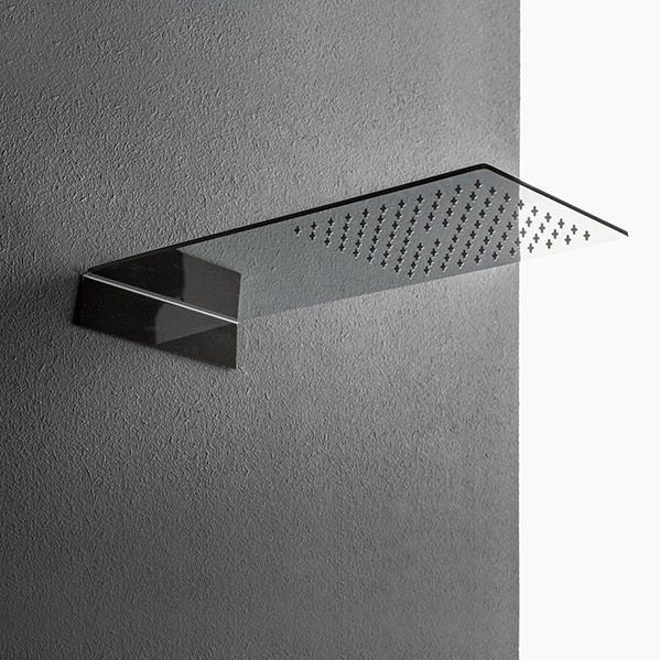 Wallmounted shower head MAKRO rectangular / waterfall / with