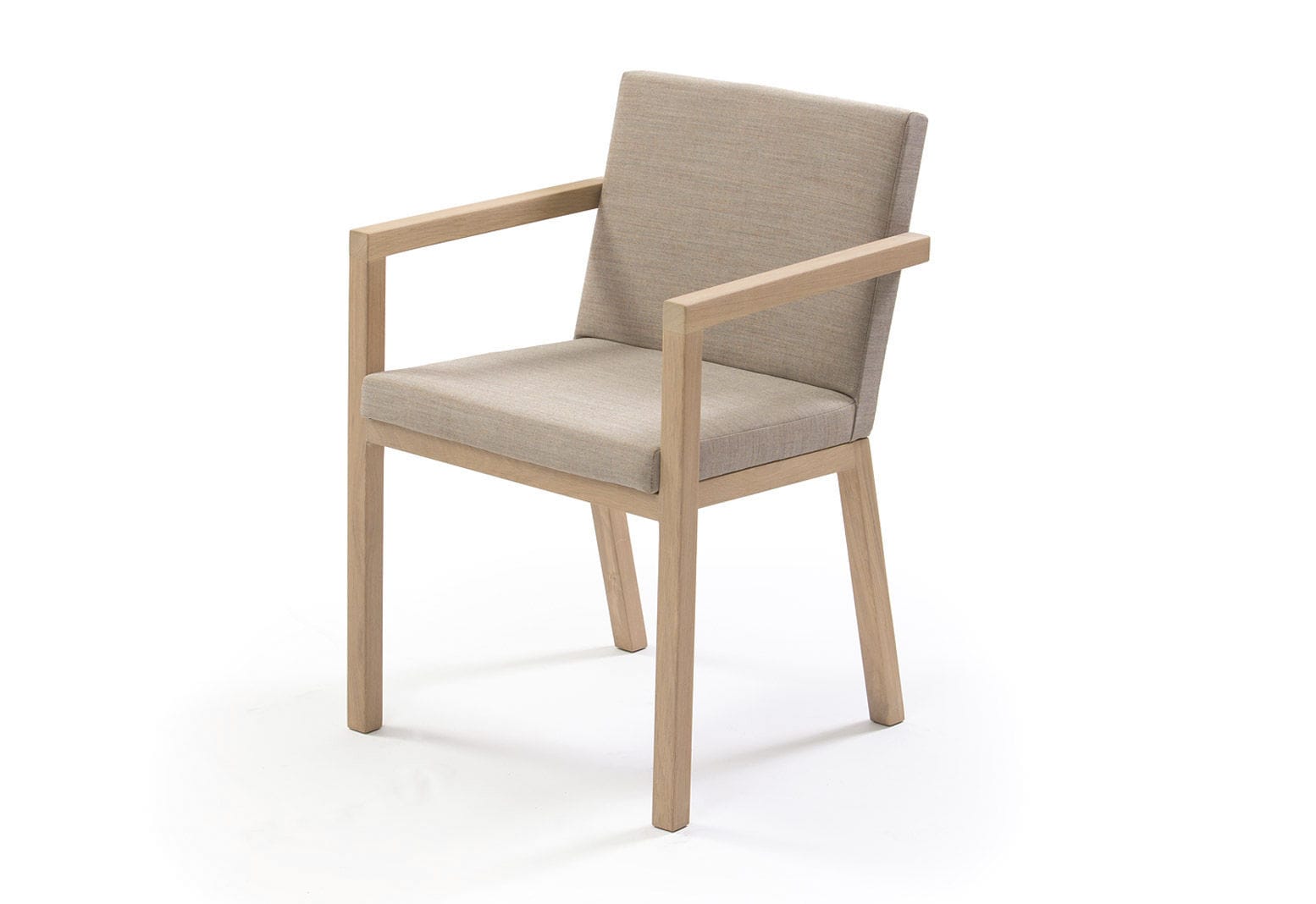 Contemporary dining chair / with armrests / upholstered / fabric LEAN