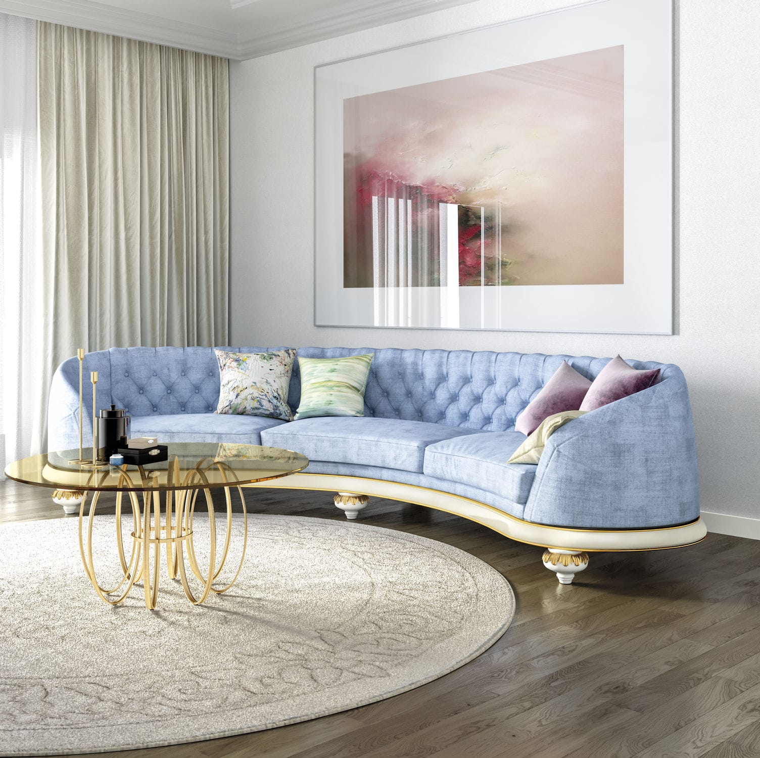 Semicircular Sofa Venezia Jetcl Chesterfield Fabric Semicircular Sofa Venezia Jetcl