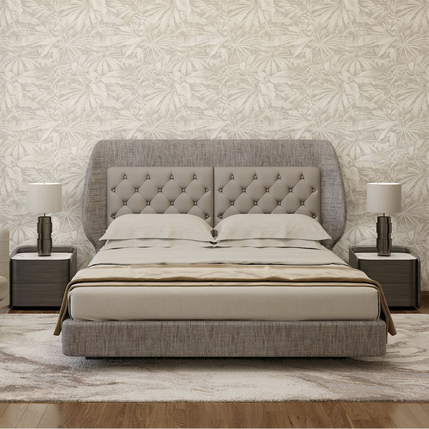 Double bed - Avery - Jetclass - contemporary / upholstered / with ...