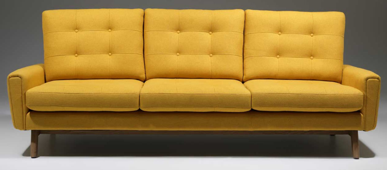 Contemporary sofa CLIVE ORIOR BY DESIGN LTD yellow / fabric / 3
