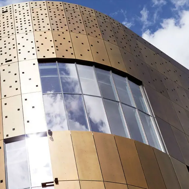 Brass wall cladding panel - BRONZE HAIRLINE NATURAL - POHL Metal