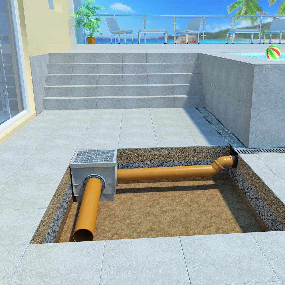 Polypropylene floor drain UNIVERSAL DEVOREX PLC patio / for