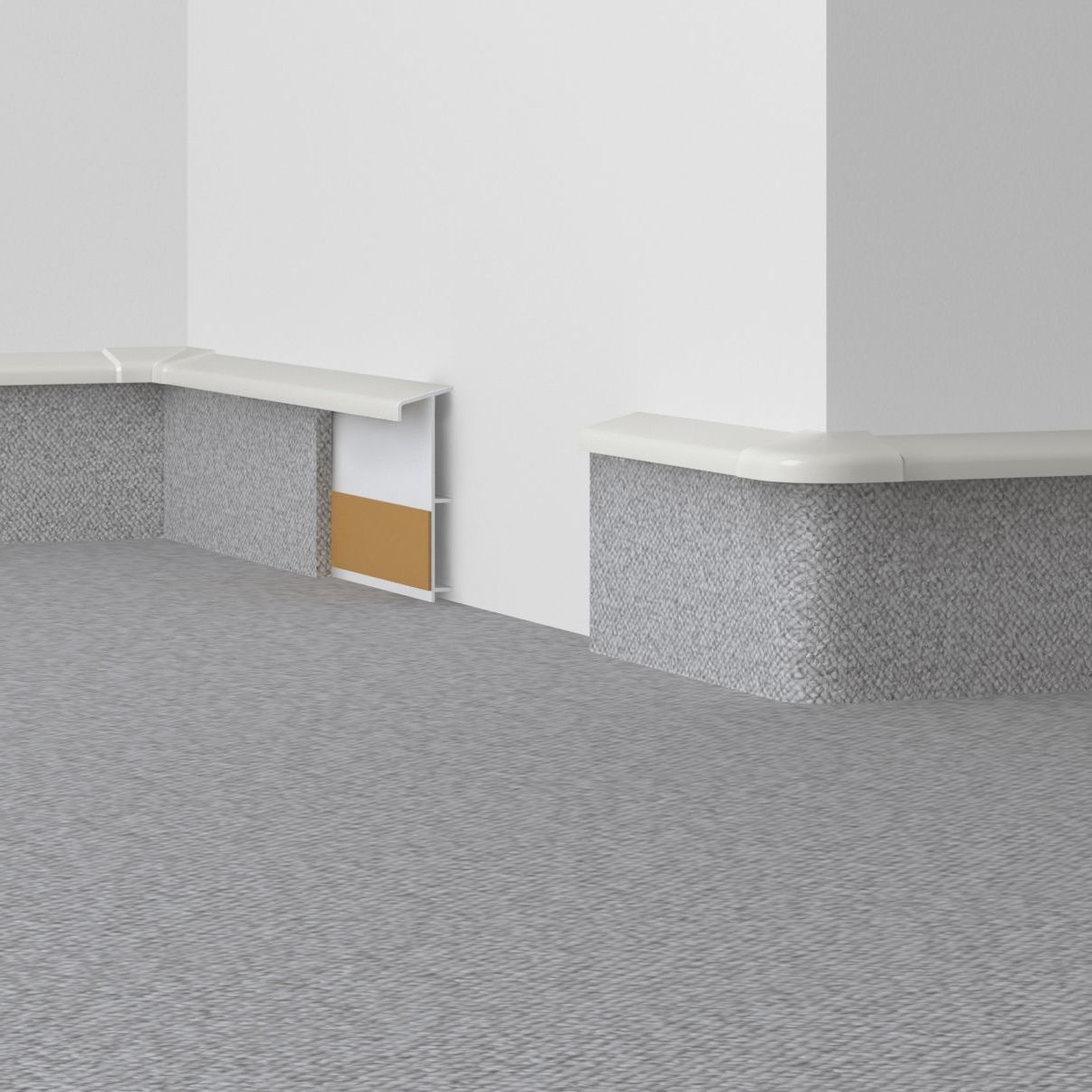White baseboard - TL 51 - DÖLLKEN Profiles GmbH - brown / PVC / composite