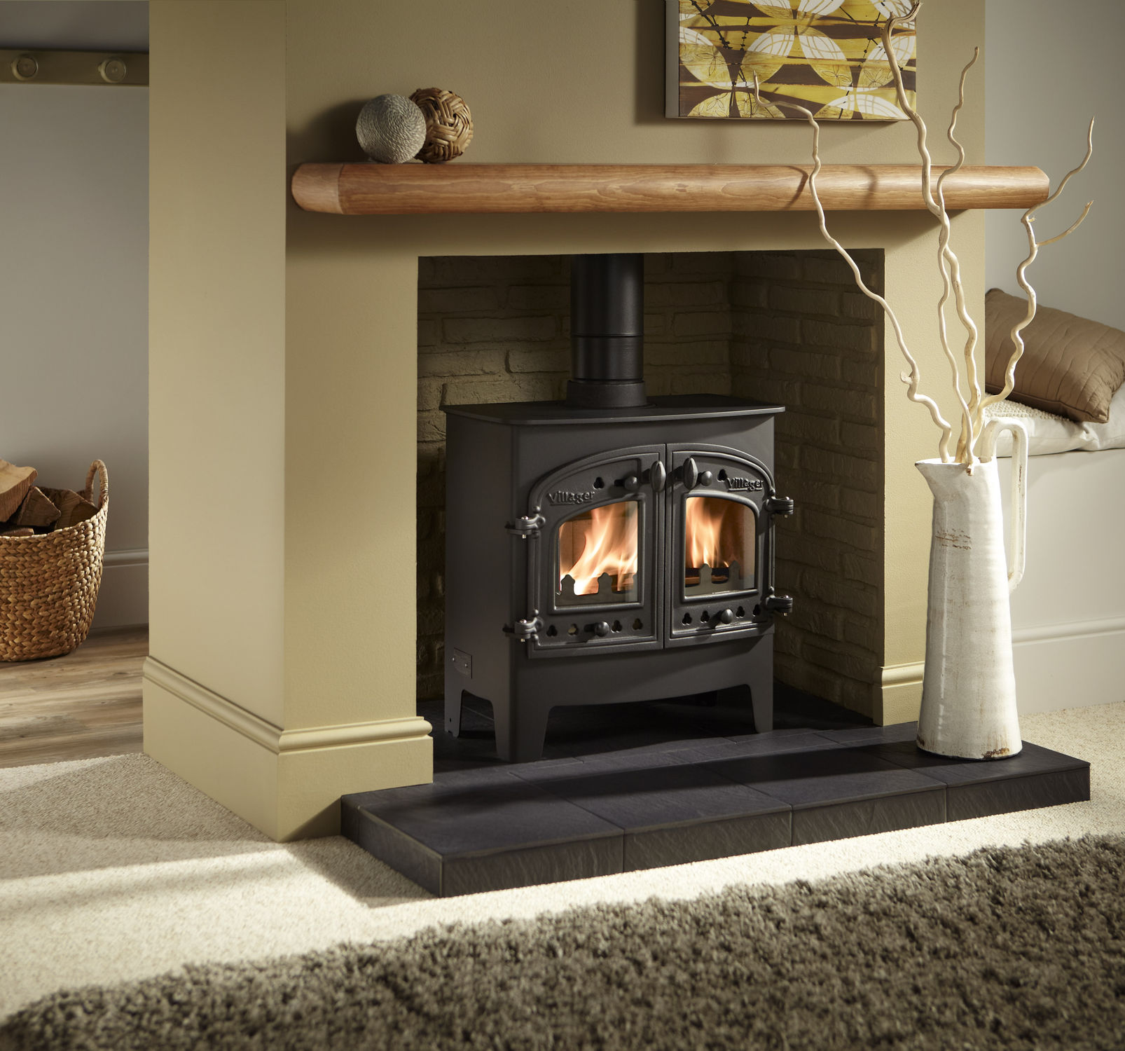 Wood heating stove - FLATMATE - Arada - Villager - traditional / metal