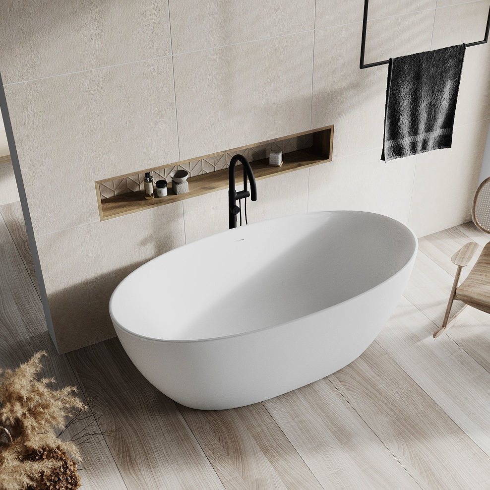 Oval bathtub - CADE - BALTECO AS - free-standing / for homes / Solid ...
