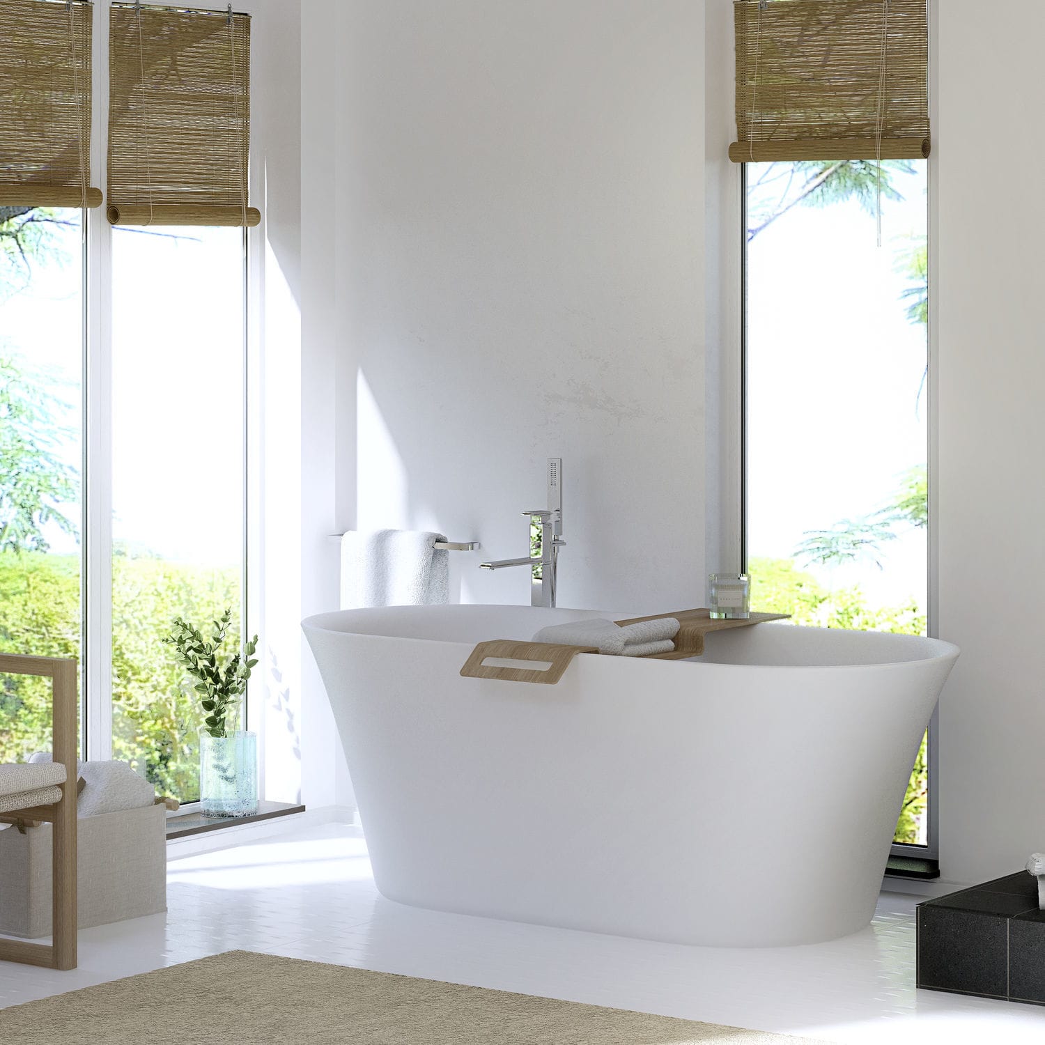 Oval bathtub - Fiore - BALTECO AS - freestanding / for homes / professional