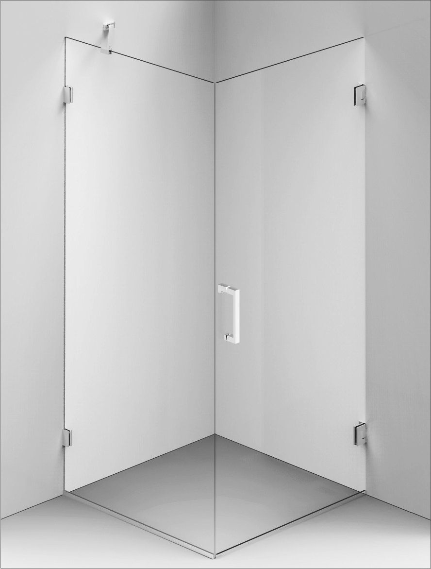 Tempered glass shower enclosure Concept 1 BALTECO AS with hinged