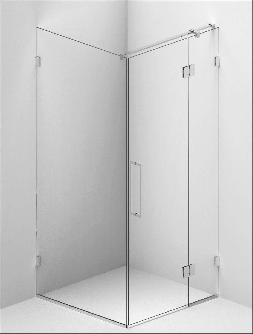 Tempered glass shower enclosure Concept 2 BALTECO AS with hinged