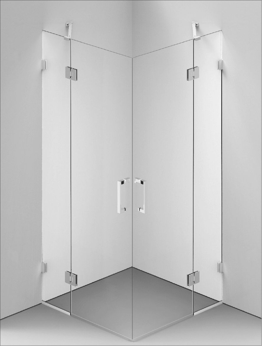 Tempered glass shower enclosure Concept 3 BALTECO AS with hinged