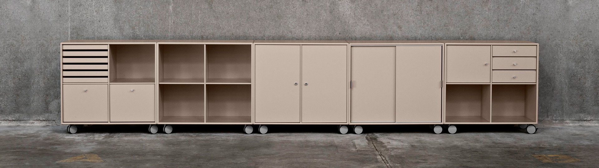 Modular shelf - CO16 - Montana Furniture - low / on casters