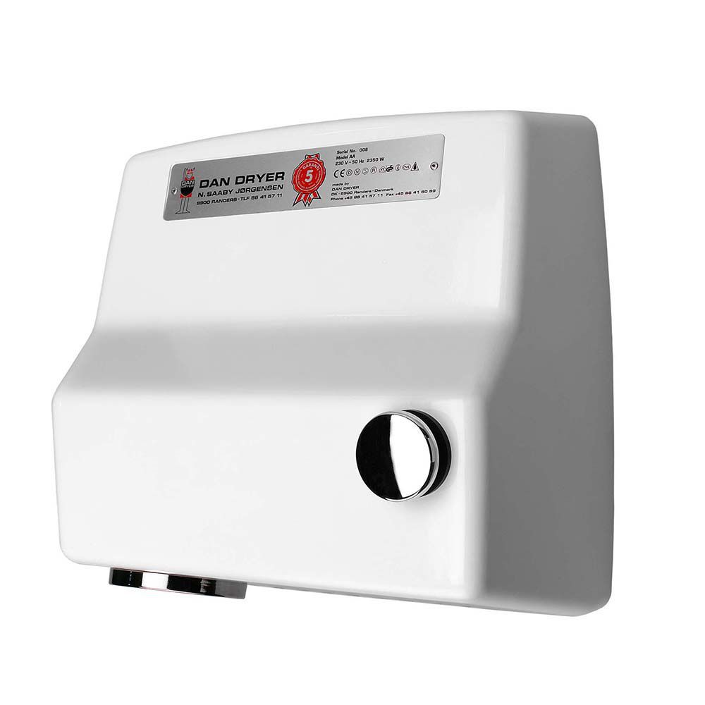 Pushbutton hand dryer AA DAN DRYER A/S wallmounted / aluminum