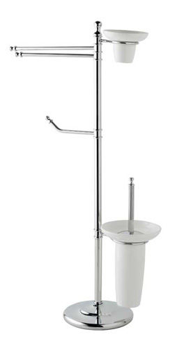 2 Bar Towel Rack Floor Standing Brass With Soap Dish