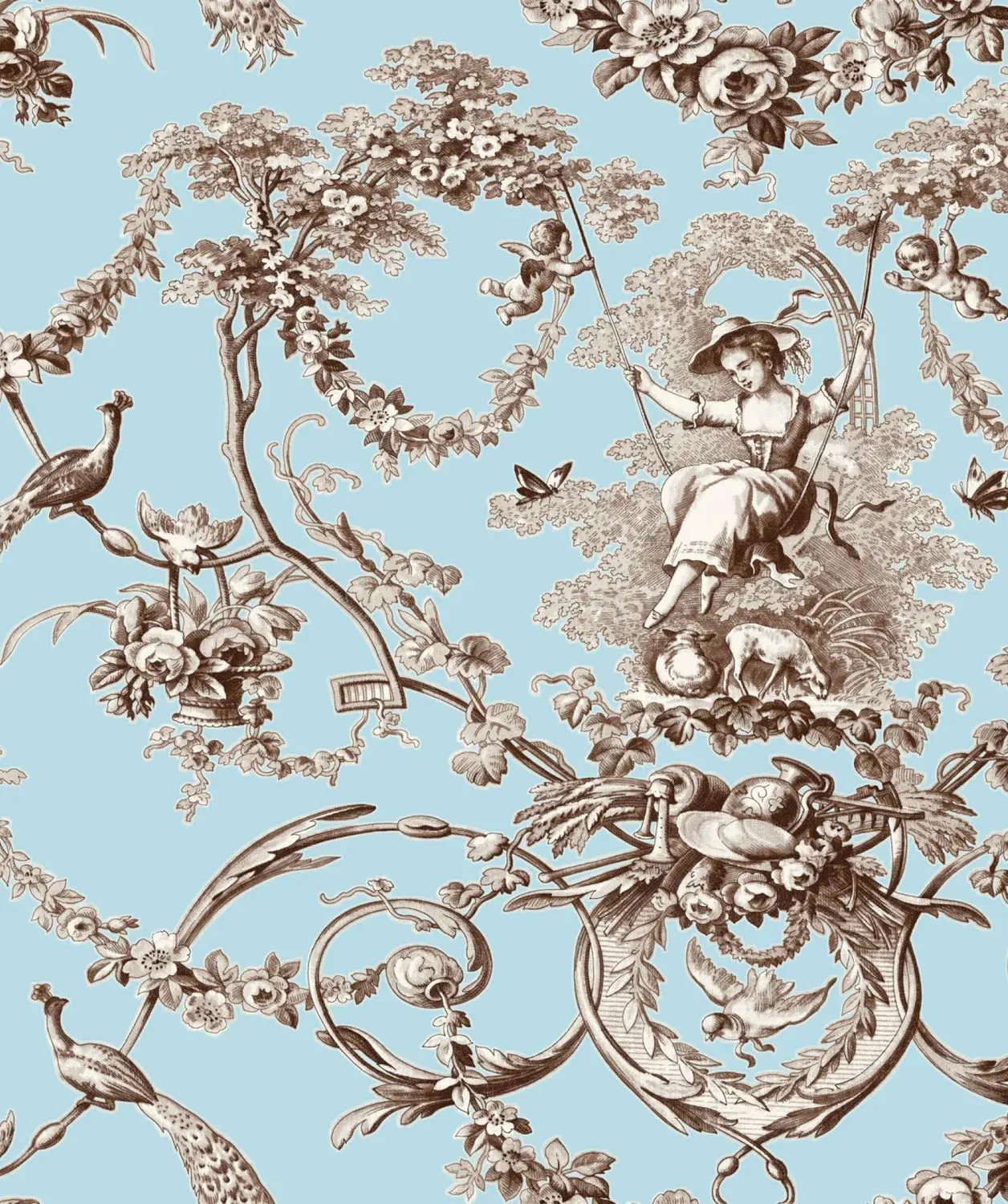 Tissu Toile De Jouy Bouchara Upholstery fabric - LUDIVINE - Olivier Thévenon Selection - patterned /  cotton / washable
