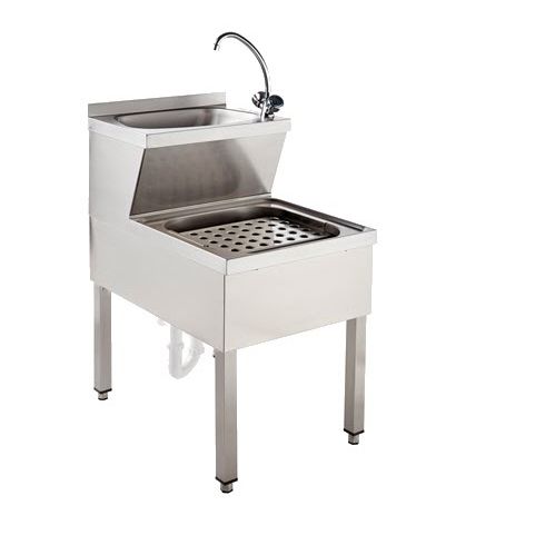 Hand basin with post - LMV - SOFINOR SAS - rectangular / stainless ...