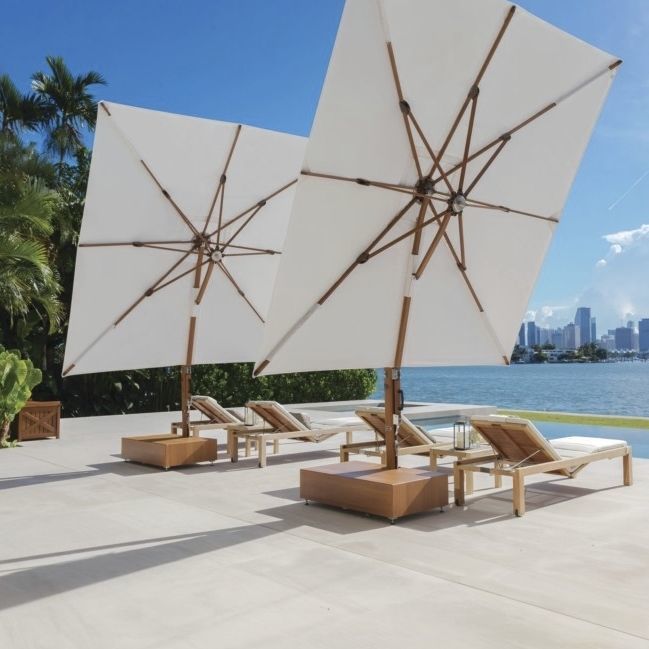 Stainless steel patio umbrella base ALUMACRETE TUUCI aluminum