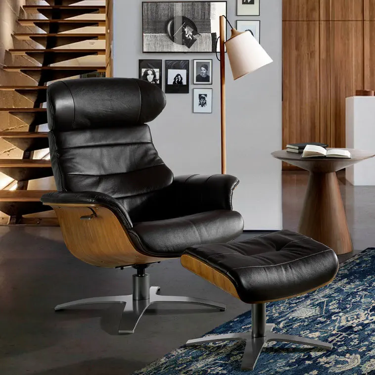 Annaldo leather deals swivel chair