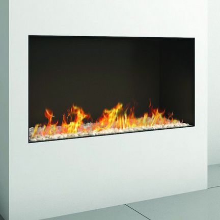 Gas Fireplace Contemporary Open Hearth Built In Clear 110h