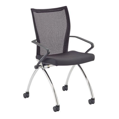 Contemporary visitor chair - VALORÉ - Safco - mesh / high back / on casters