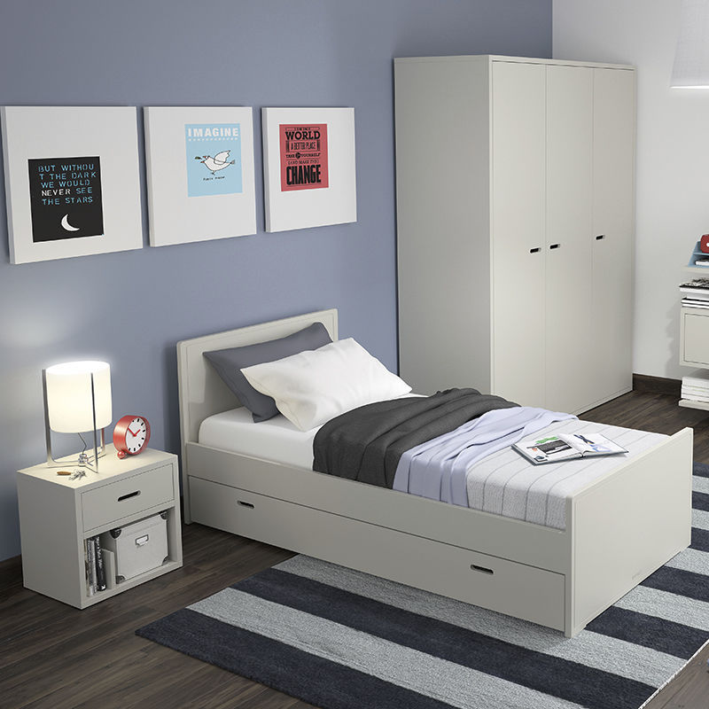 Gray children's bedroom furniture set - MADAKET - MATHY BY BOLS - white ...