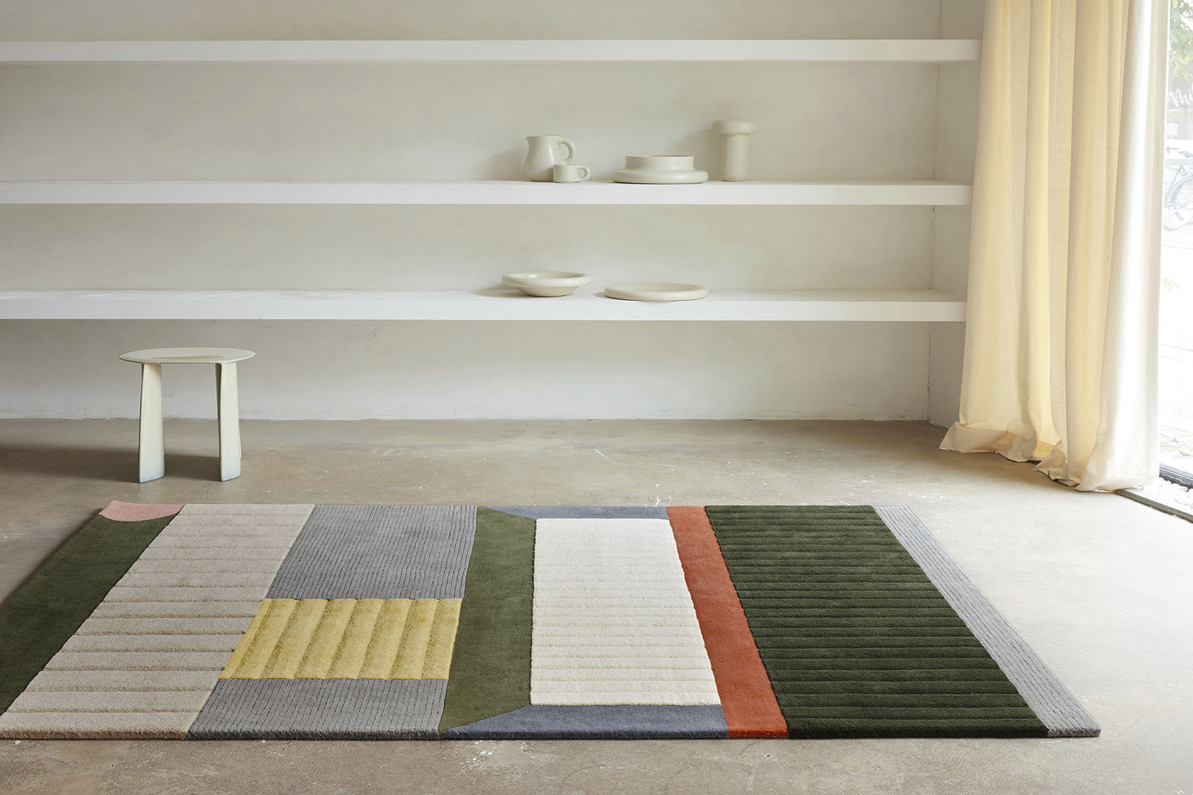 Contemporary rug CAIRN SERGE LESAGE geometric / New Zealand wool