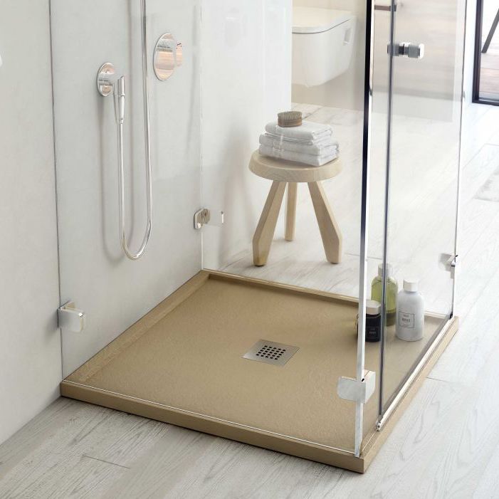 Square shower base SILEX Fiora floor level / raised / slate