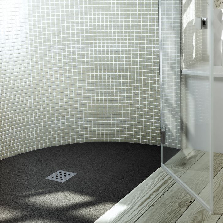 Readytotile shower base ELAX 02 Fiora slate / custom / with