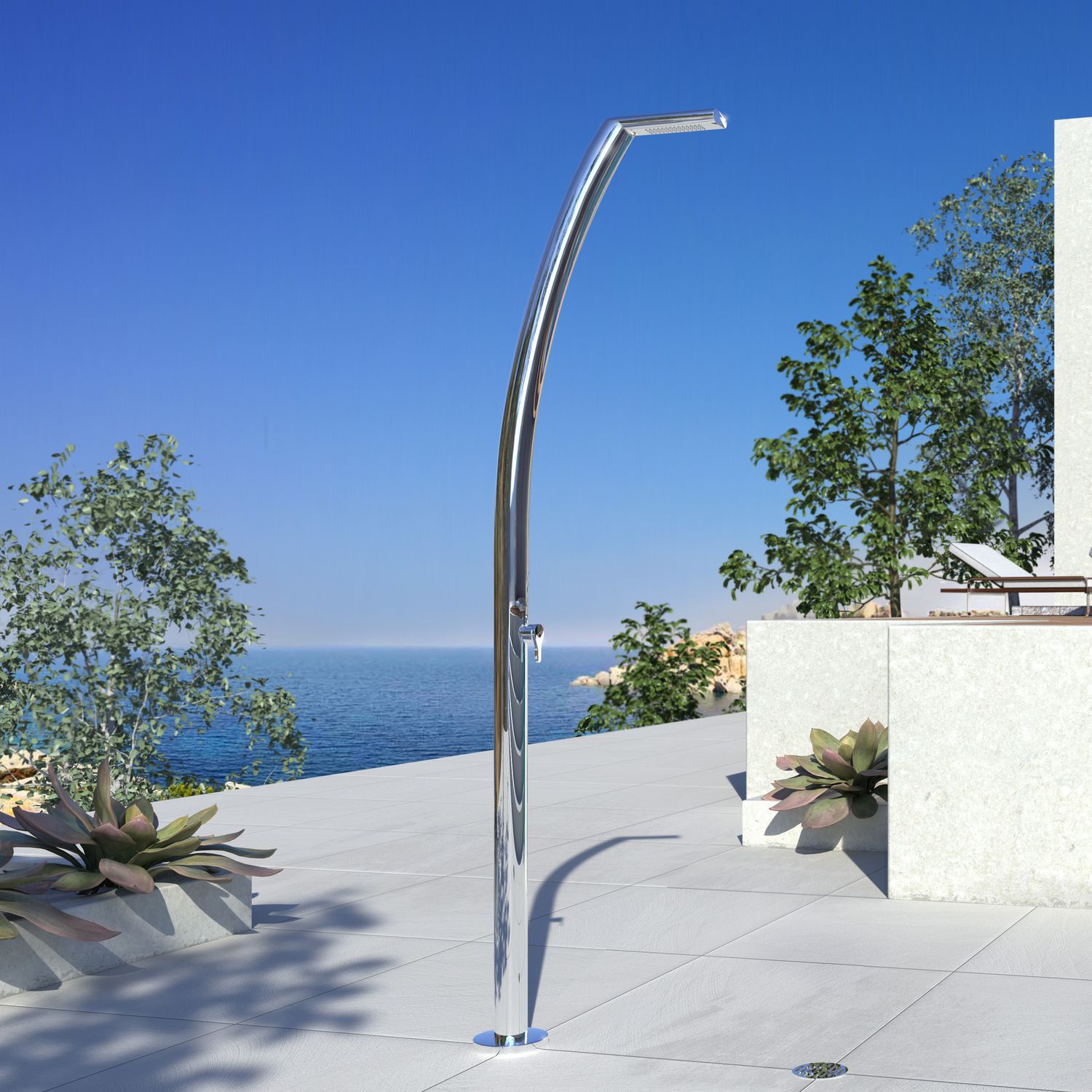 Pool outdoor shower YACHT M 7e6 Inoxstyle multifunction / walk