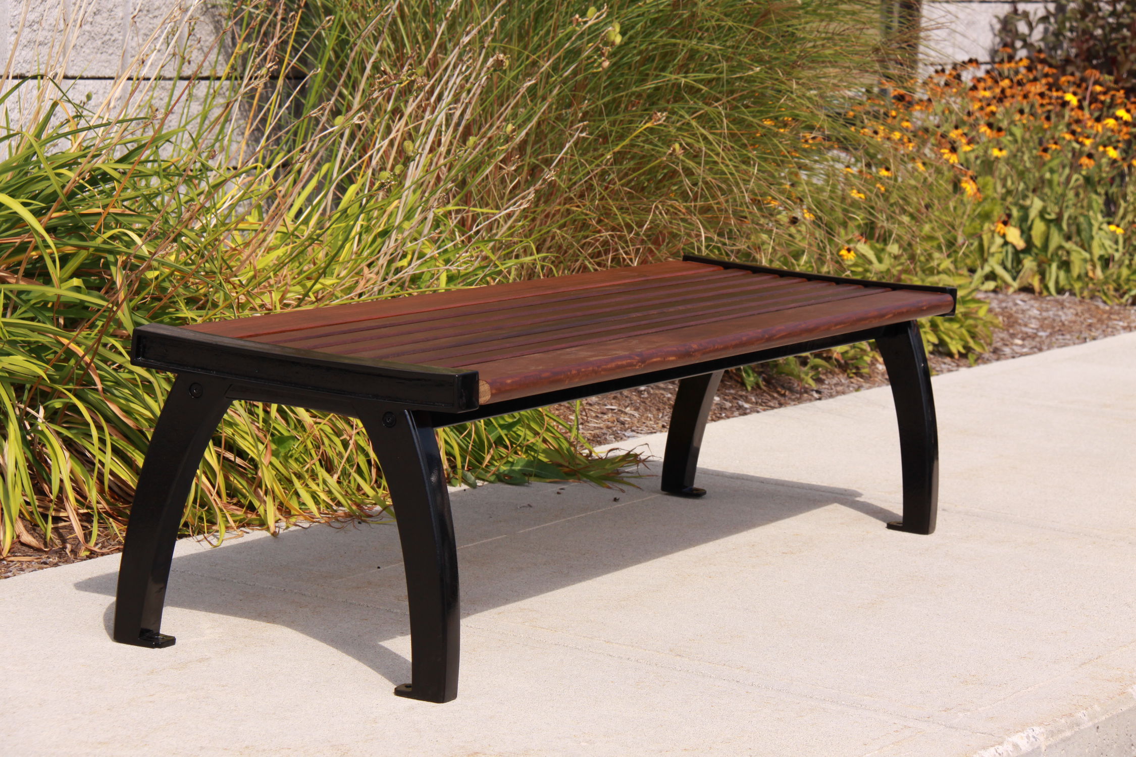 Public Bench Mlb700b Maglin Site Furniture Traditional Ipe Cast Aluminum
