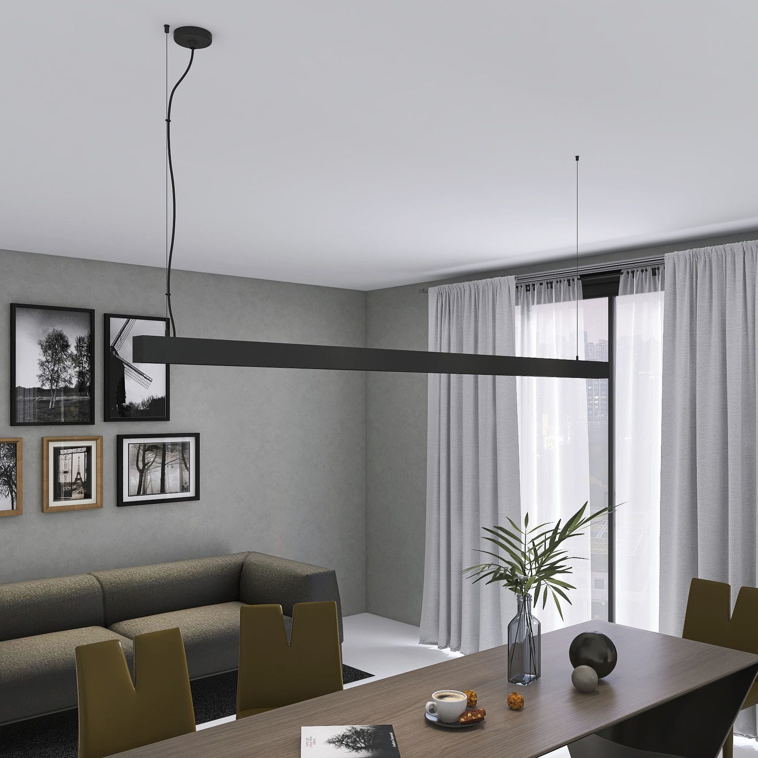 Hanging lighting profile - COMFORT - Luz Negra - LED / aluminum / for ...