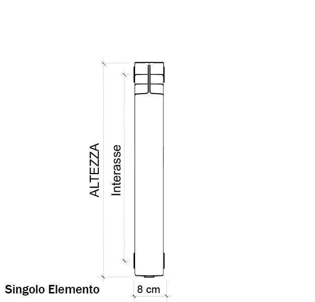 Aluminium radiator fondital Exclusivo b3 800/100 wheelbase 800 MM 