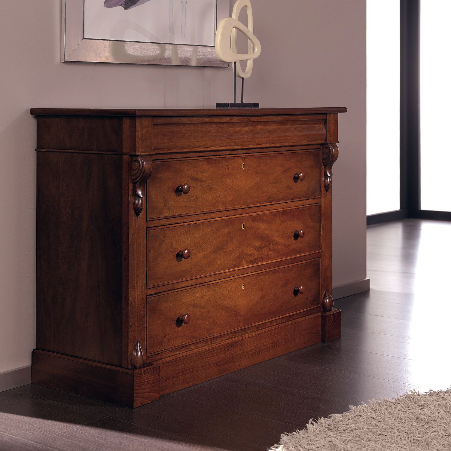 Classic Chest Of Drawers Walnut Beech T 487 Artesmoble