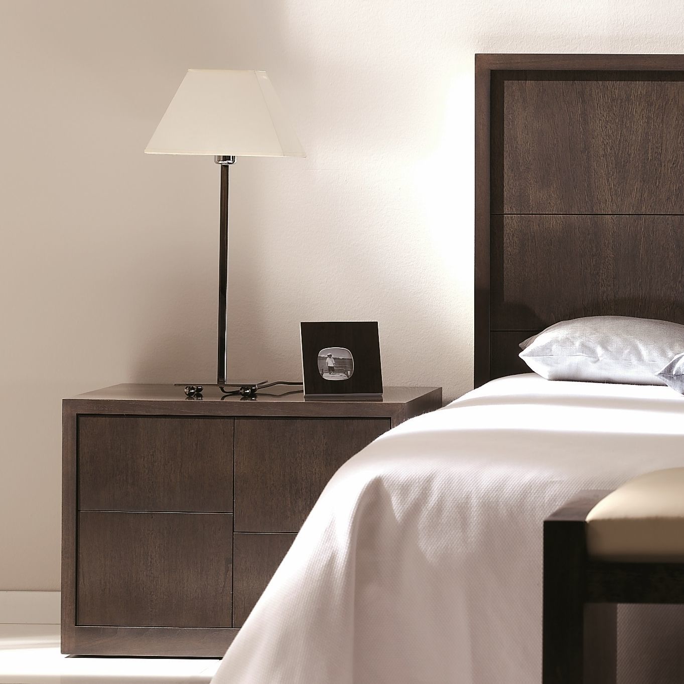 Contemporary bedside table - T-773 - ArtesMoble - walnut / rectangular ...