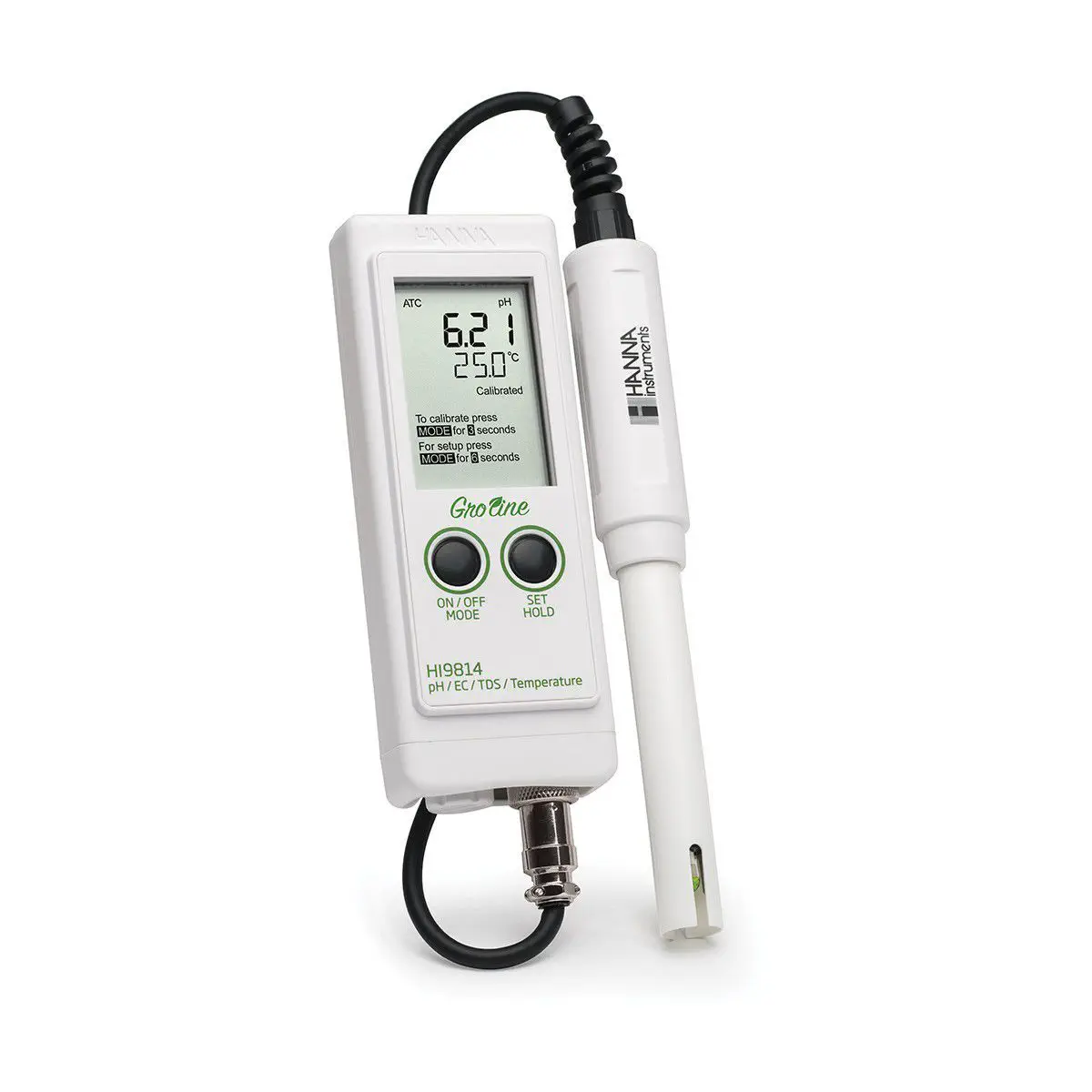 Hanna GroLine HI9814 Waterproof PH/EC/TDS Combo Meter – Portable Tester For Hydroponics & Growing