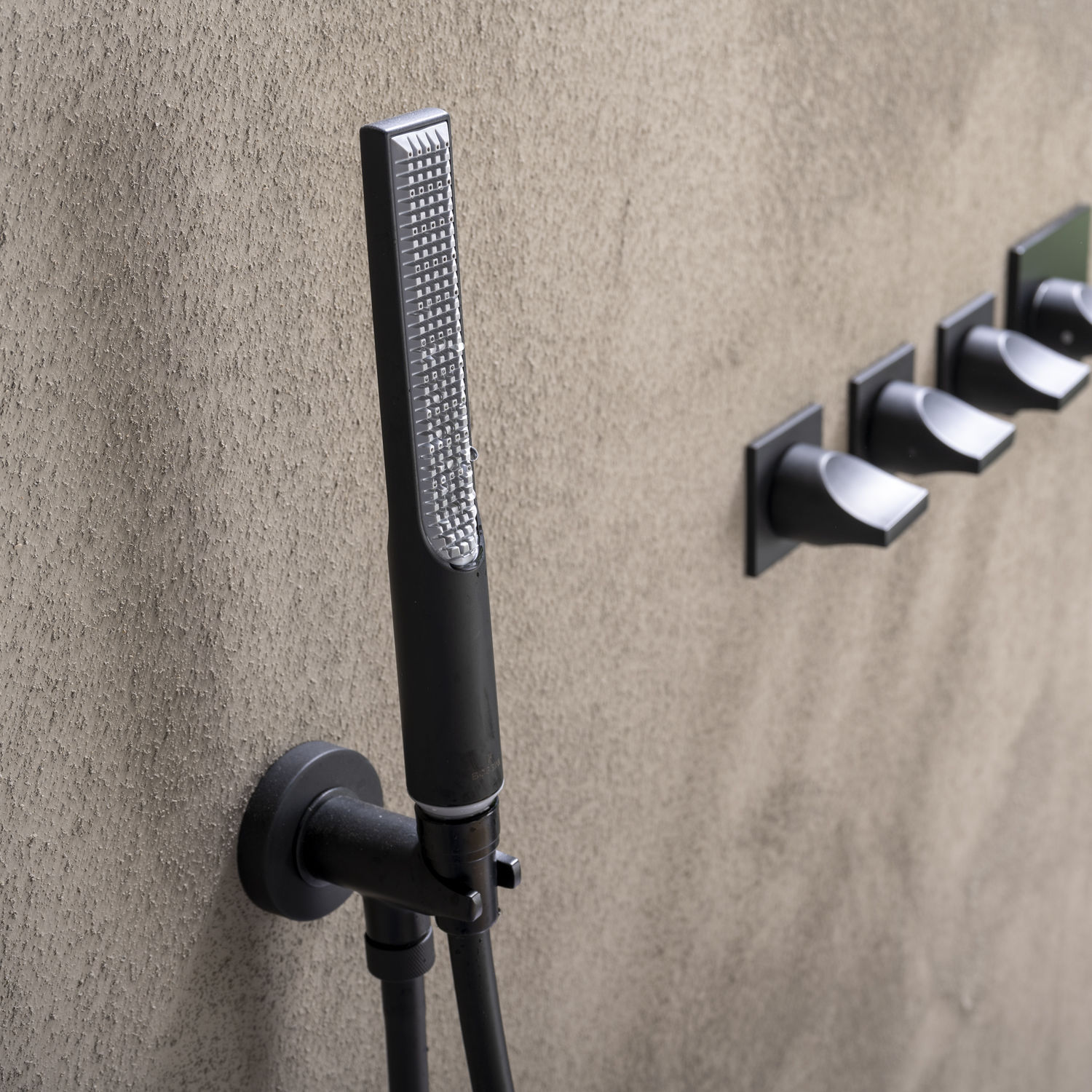 Rectangular hand shower - B00910 - BOSSINI - chromed metal ...