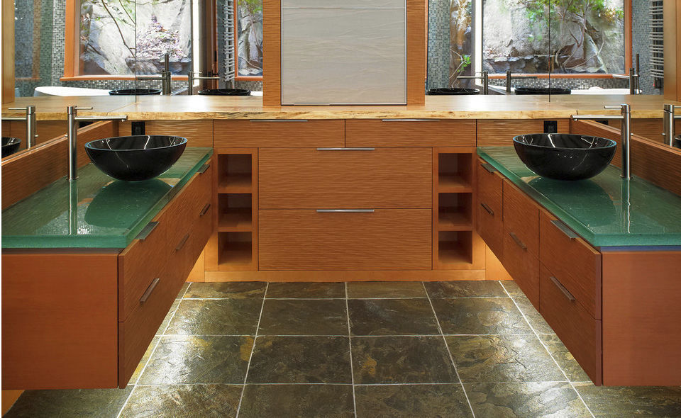 Glass vanity top ThinkGlass professional / custom / recycled