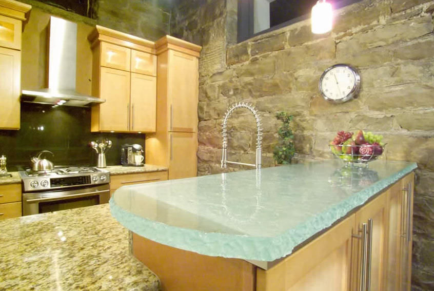 Glass countertop PERFECT BLEND ThinkGlass kitchen
