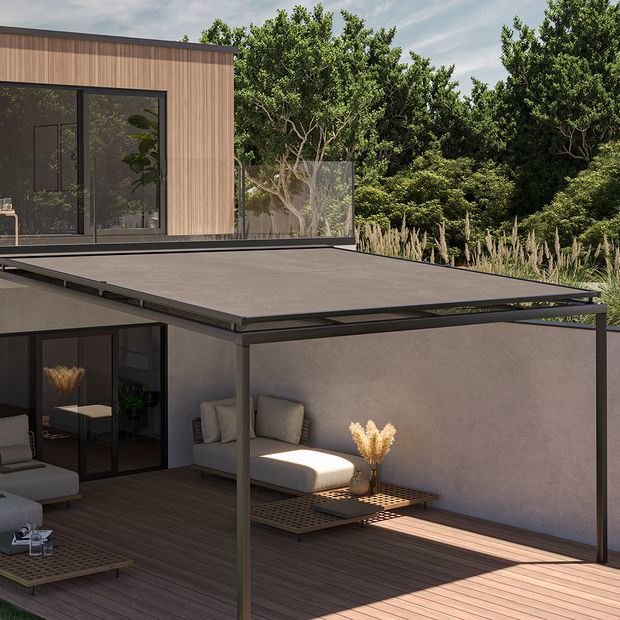 Vertical awning SOLANYA HELLA motorized / commercial / patio