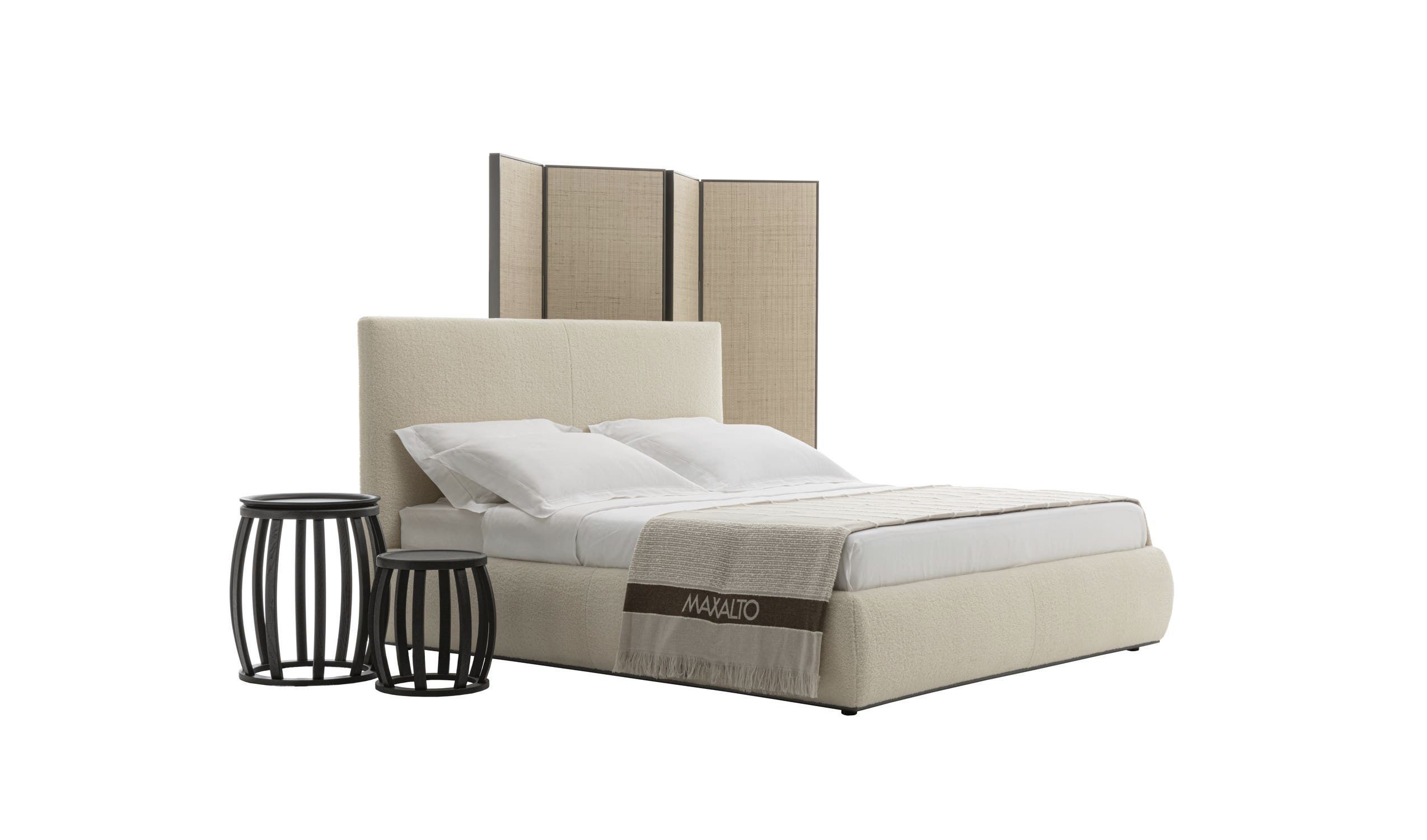 Double bed - Sileo - MAXALTO - contemporary / upholstered / with