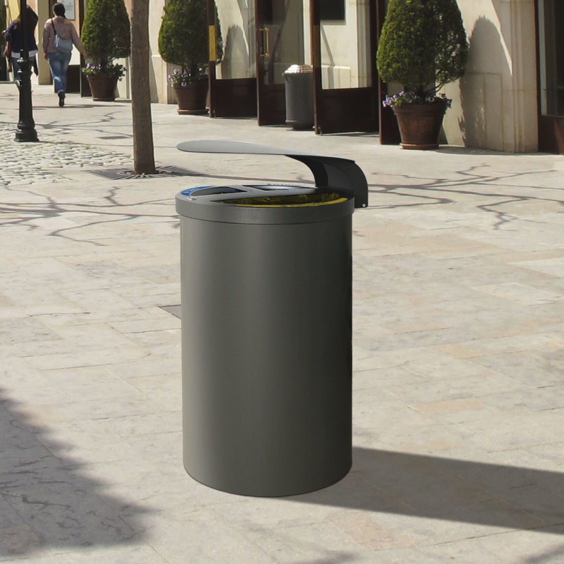 Public trash can - Lyon - CERVIC ENVIRONMENT - galvanised steel ...