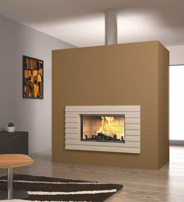 Wood Burning Fireplace Contemporary Closed Hearth Built In