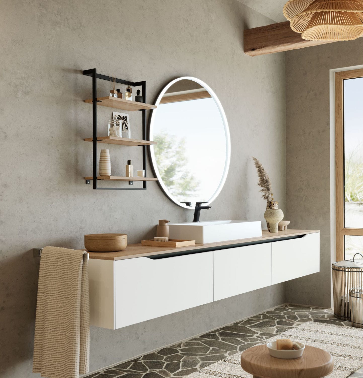 Wall-mounted bathroom mirror - ABRIL - nobilia - contemporary / round ...