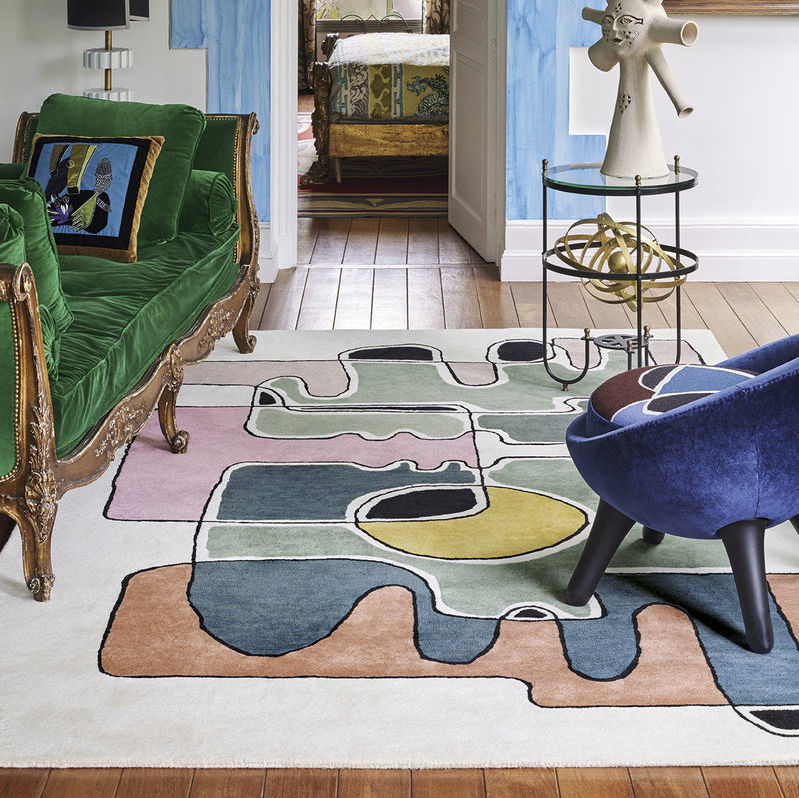 Contemporary rug Head To Head TOULEMONDE BOCHART patterned / wool