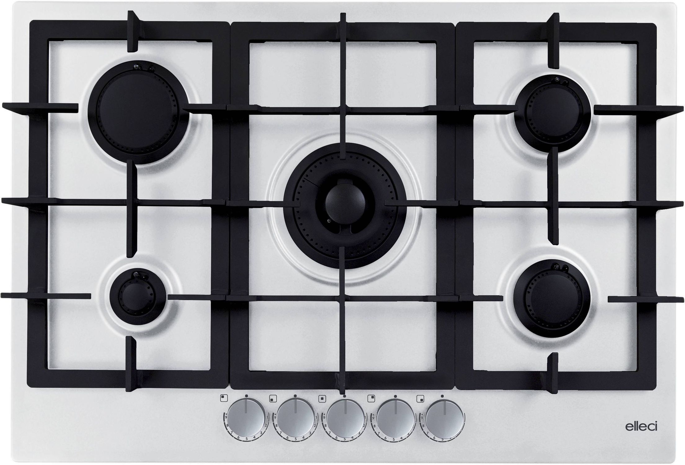 Gas cooktop - PLANO PLUS 75 - ELLECI - 5 burners / built-in / with knobs