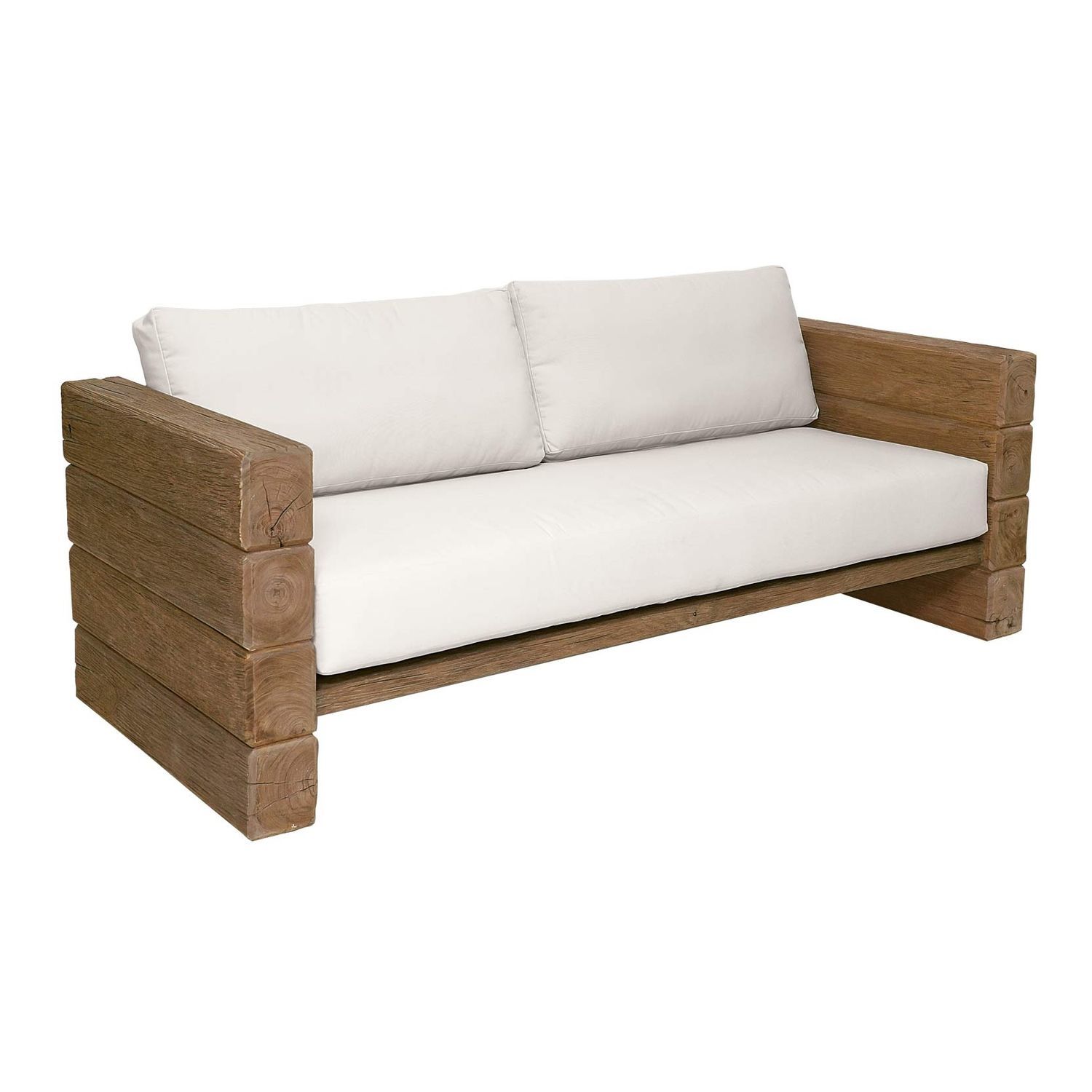 Outdoor Sofa Stratos Il Giardino Di Legno White Fabric Teak