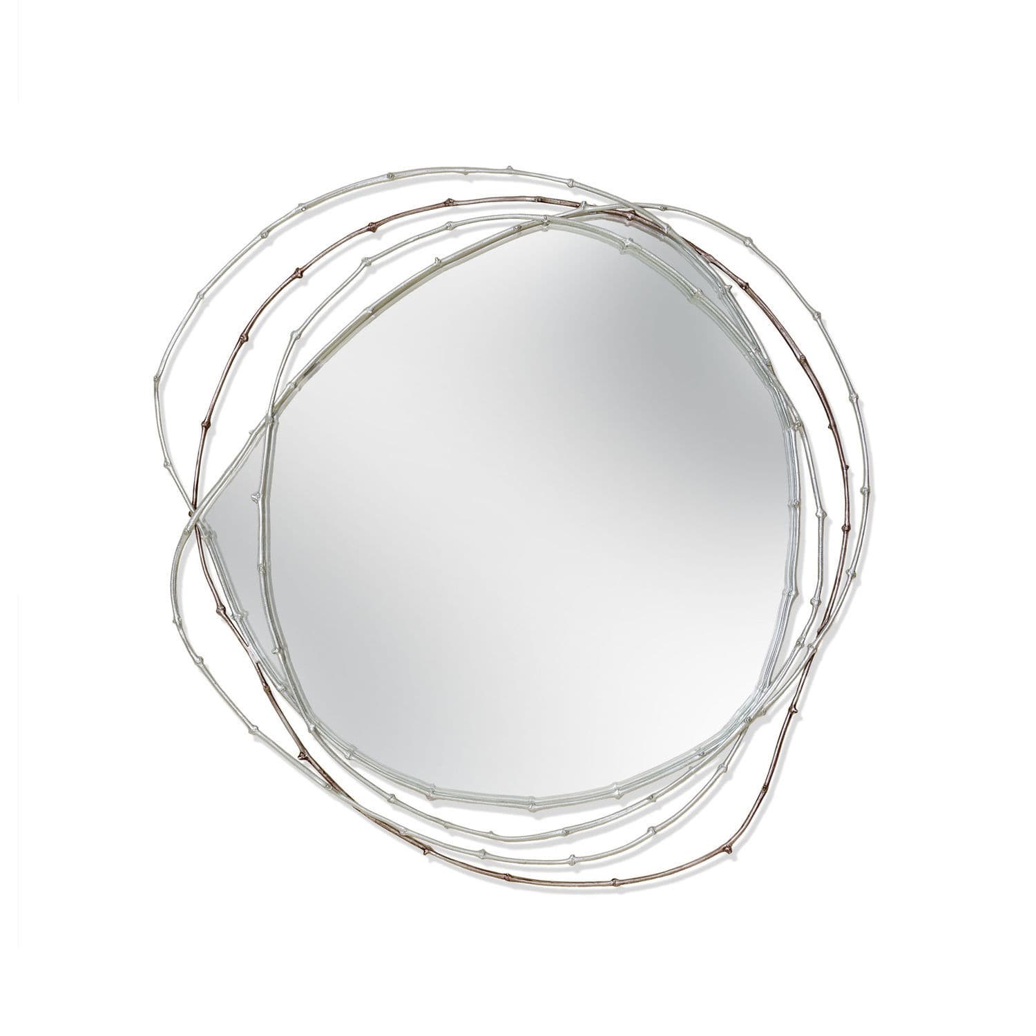 Wall-mounted mirror - VINE - Ginger & Jagger - contemporary / round / brass