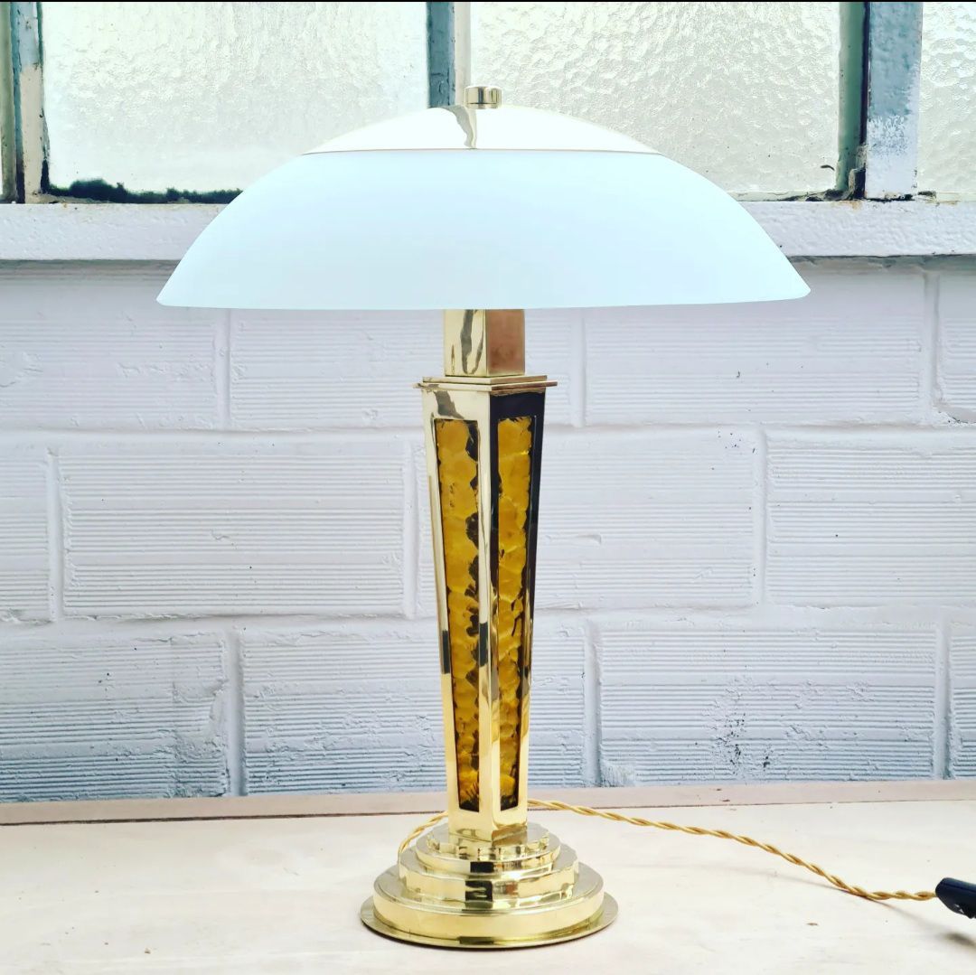 Table lamp SOFAR bronze / glass / Art Deco