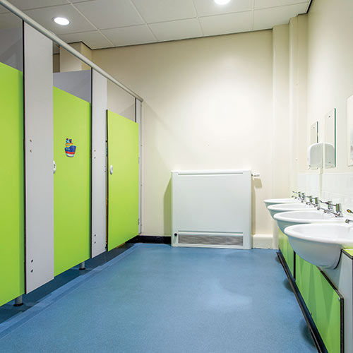 Public washroom toilet cubicle - JUNIOR - Portakabin - kindergarten / steel