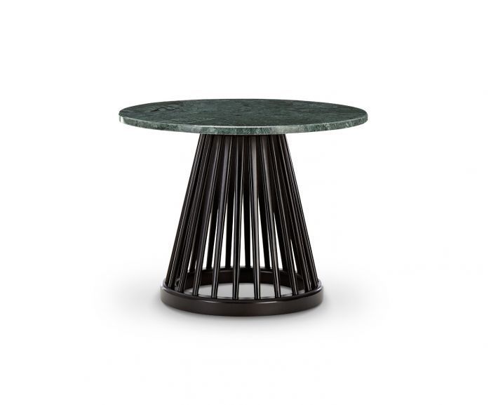 Contemporary coffee table - FAN SERIES - Tom Dixon - marble / oak